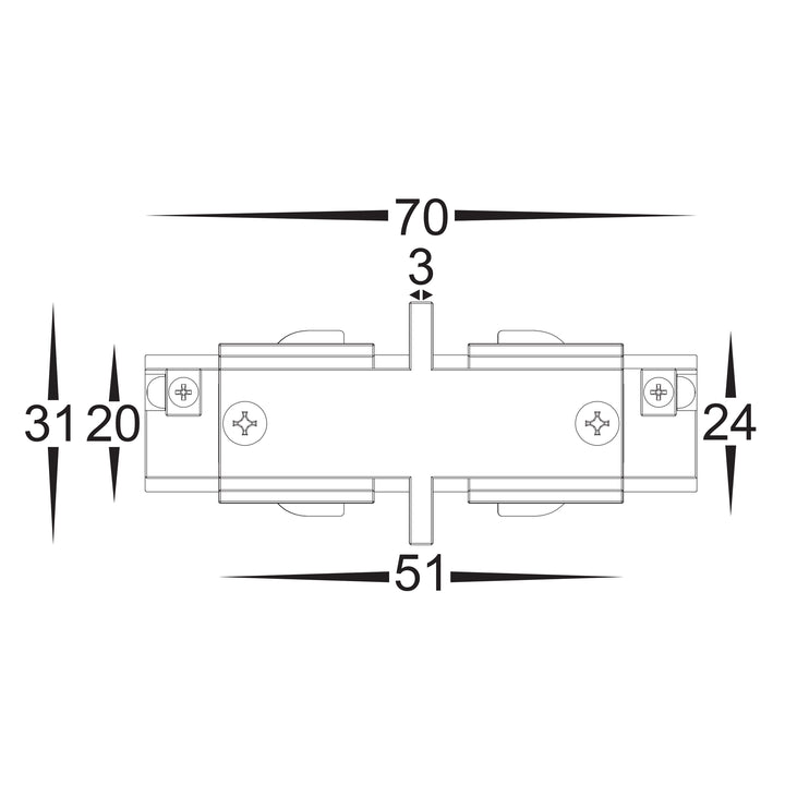 HCP-103300-SJ - White Three Circuit Straight Joiner