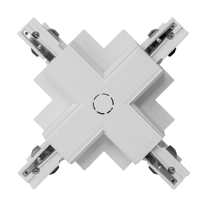 HCP-103301-XSC - White Three Circuit Recessed Track X-Shape Connector