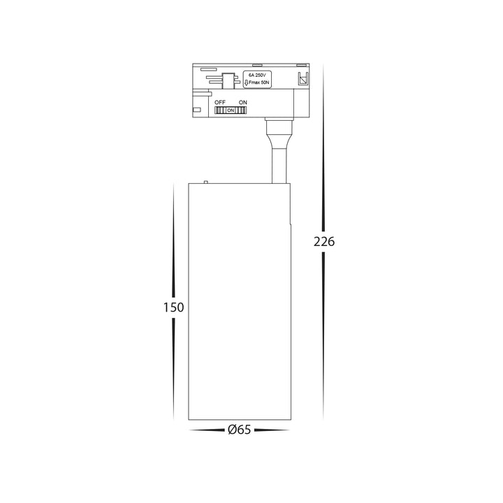 HCP-1032001 - Single Circuit 20W Dimmable White Track Head