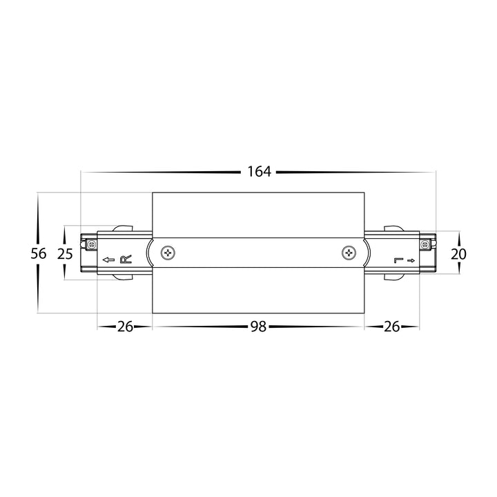 HCP-103301-CF - White Three Circuit Recessed Track Centre Feed