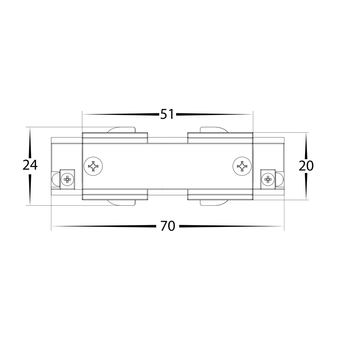 HCP-103301-SJ - White Three Circuit Recessed Track Straight Joiner