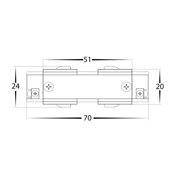 HCP-103301-SJ - White Three Circuit Recessed Track Straight Joiner