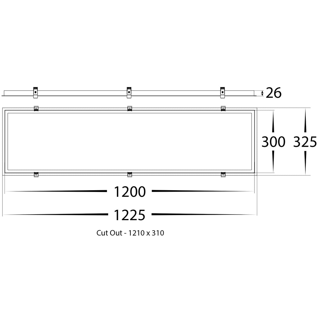 HCP-17340-R-REC - Recessed Kit to Suit Rectangle 40w LED Panel