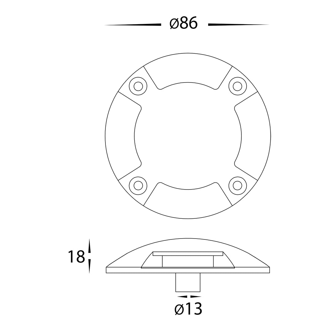 HCP-271420 - 1.5w Four Way 316 Stainless Steel Directional Deck Lights