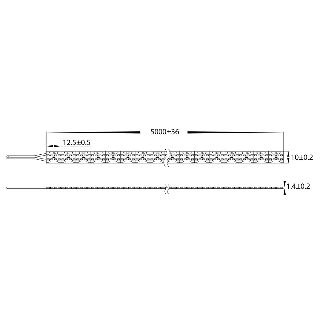 HCP-3328242 - 24w 24v DC 640LED 2700k IP20 LED Strip