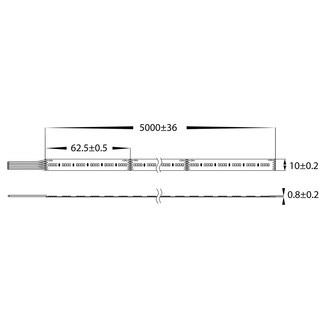 HCP-3426150 - 16w 24v DC 384LED RGB + 5000k IP20 LED Strip
