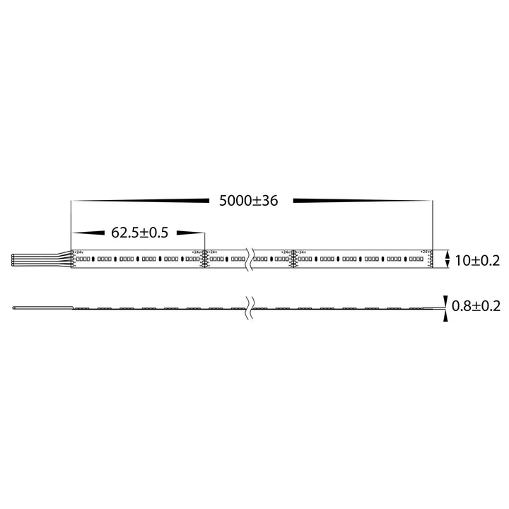 HCP-3426150 - 16w 24v DC 384LED RGB + 5000k IP20 LED Strip