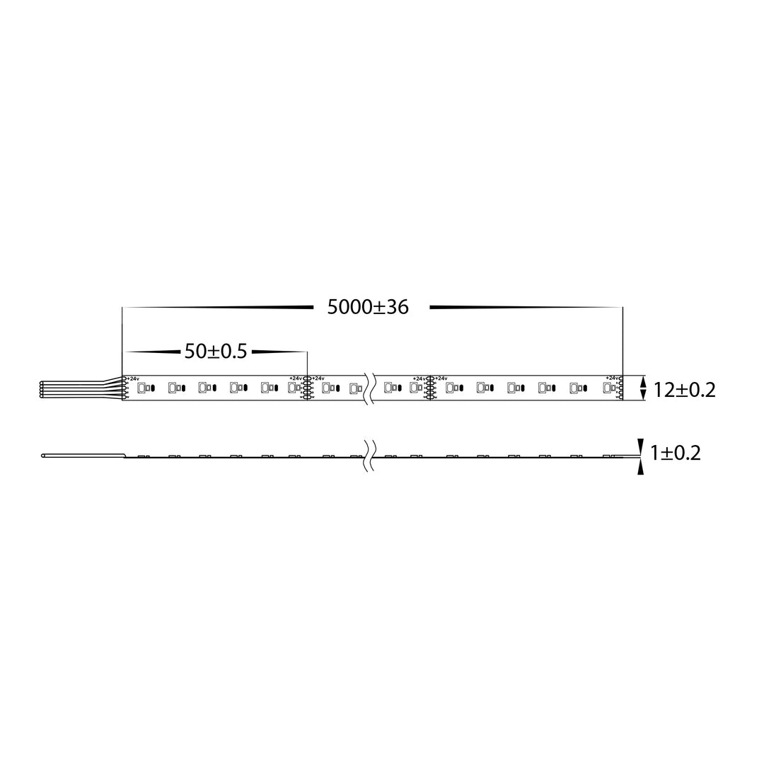 HCP-3426250 - 20w 24v DC 240LED RGB + 5000k IP20 LED Strip