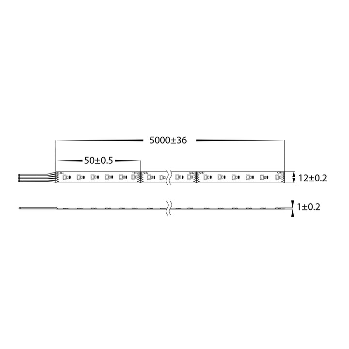 HCP-3426250 - 20w 24v DC 240LED RGB + 5000k IP20 LED Strip