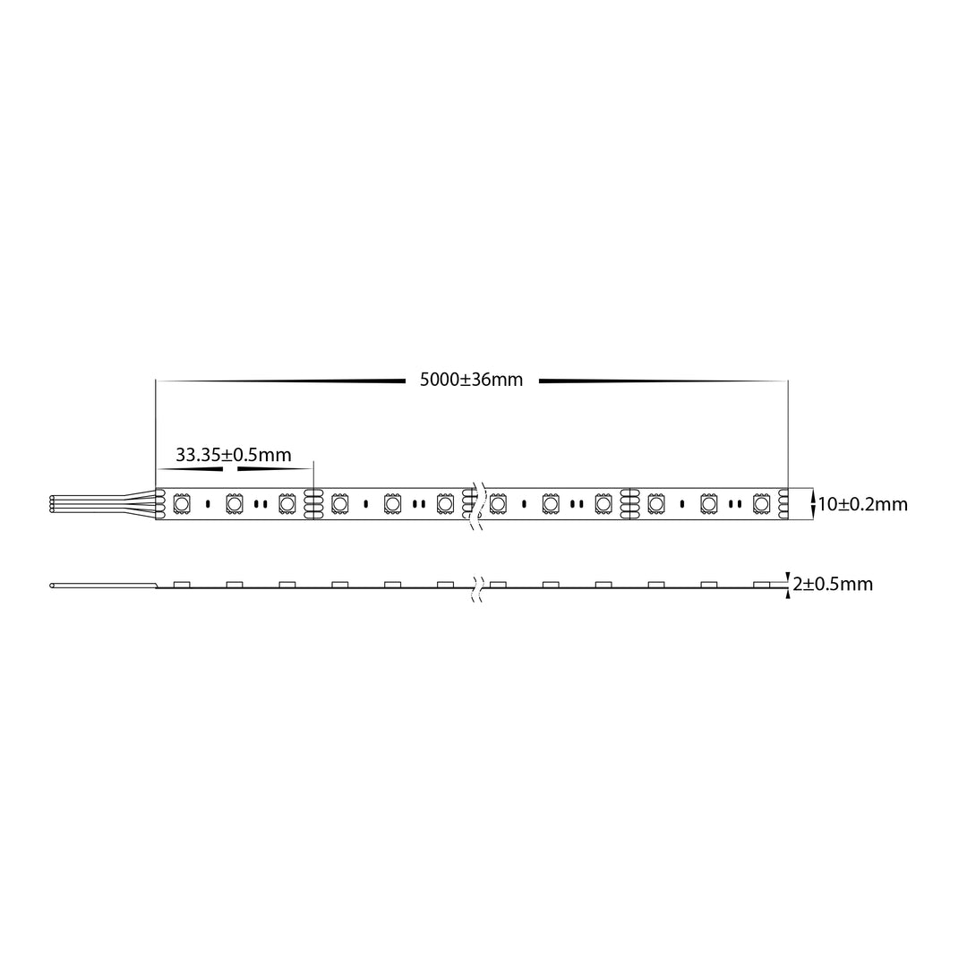 HCP-3426350 - 12w 24v DC 180LED RGB IP20 LED Strip