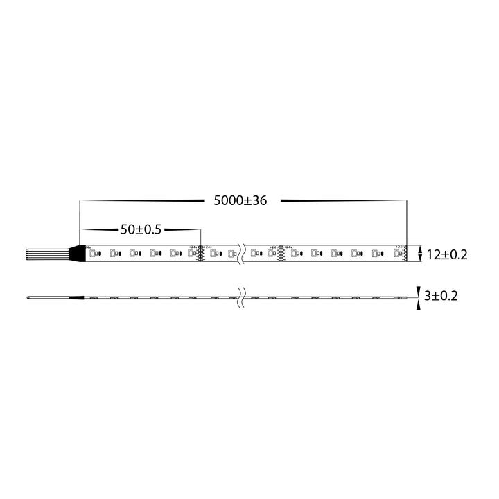 HCP-3456250 - 20w 24v DC 240LED RGB + 5000k IP54 LED Strip