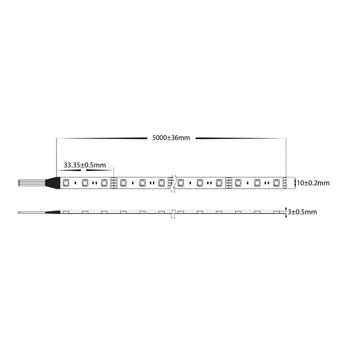 HCP-3456350 - 12w 24v DC 180LED RGB IP54 LED Strip