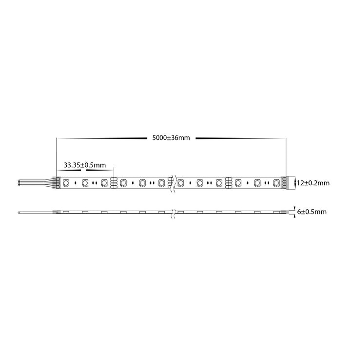 HCP-3466350 - 12w 24v DC 180LED RGB IP67 LED Strip