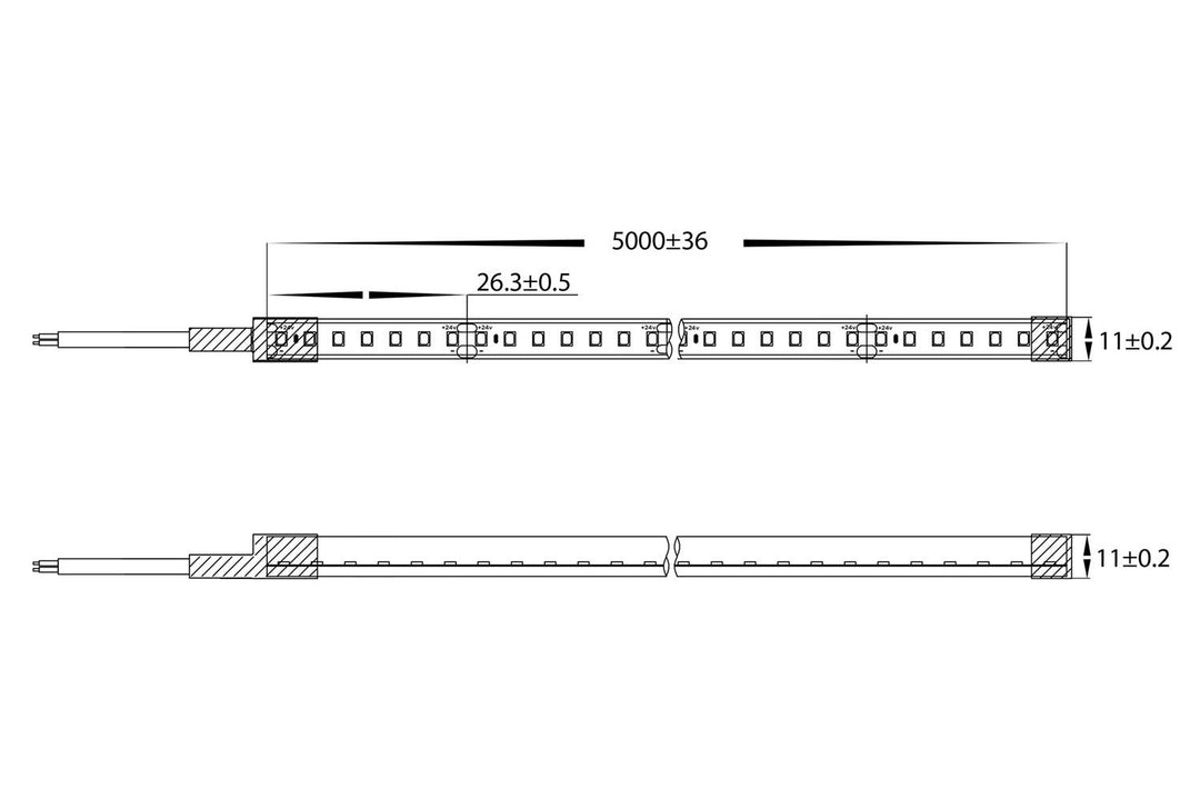 HCP-3763143 - 14.4w 24v DC 140LED 3000K IP67 Flexible Neon LED Strip