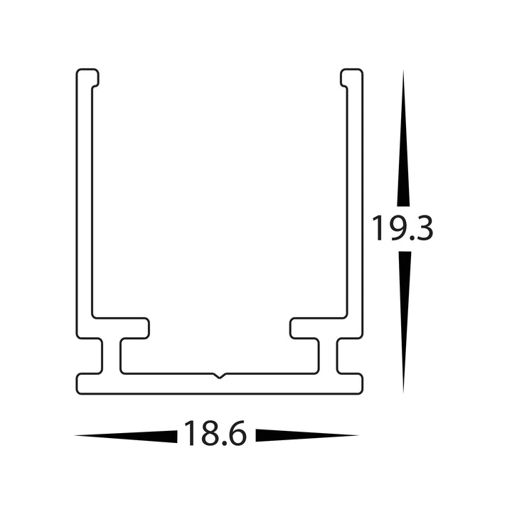 HCP-3764-AC - Aluminium Channel to suit 15x15mm HAVIFLEX Flexible Neon LED Strip