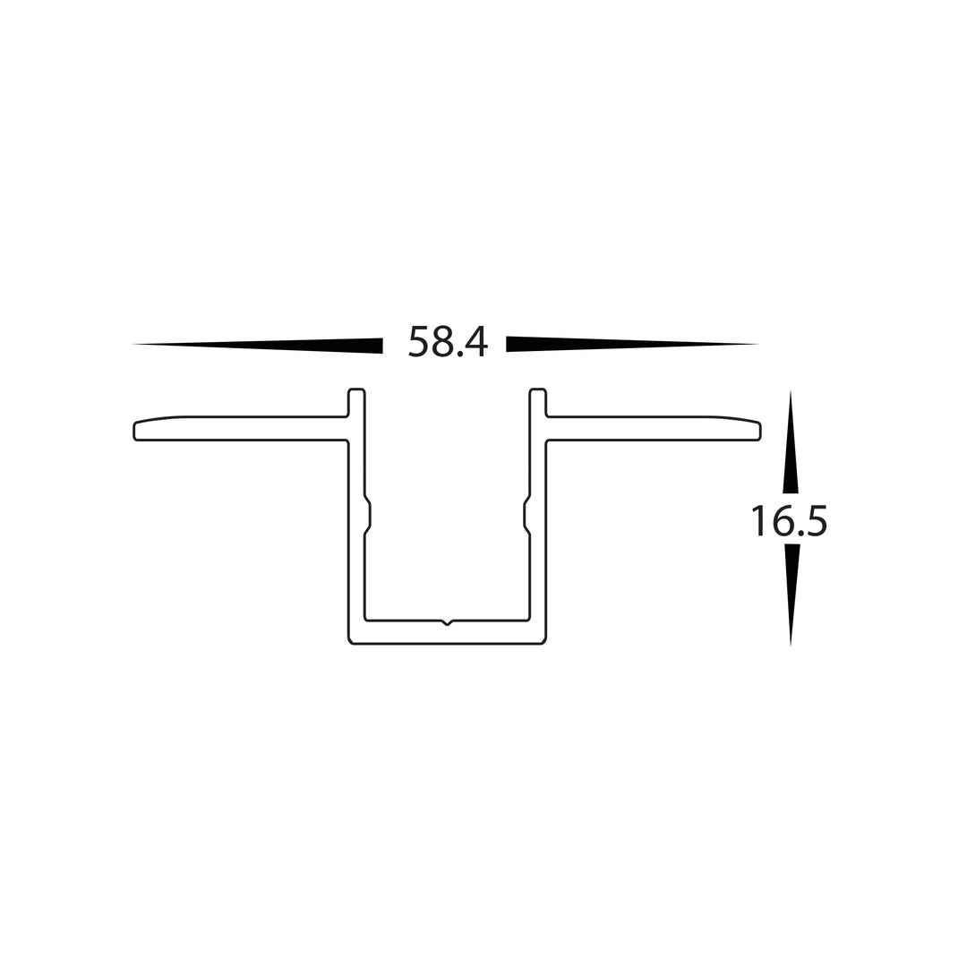 HCP-3764-RAC - Recessed Aluminium Channel to suit 15x15mm HAVIFLEX Flexible Neon LED Strip