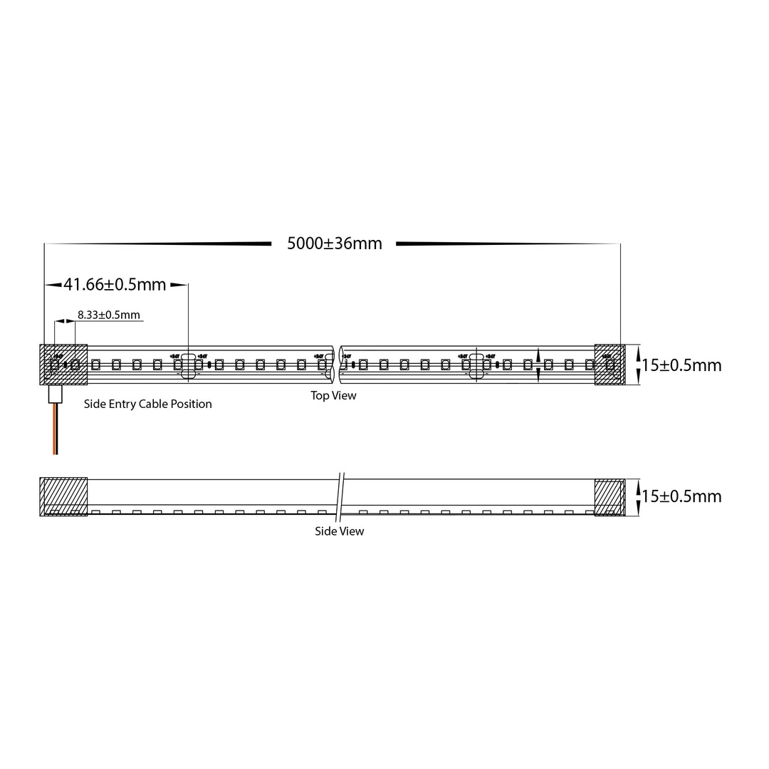 HCP-3764085 - 8w 24v DC 120LED 5000K IP67 HaviFlex Flexible Neon LED Strip
