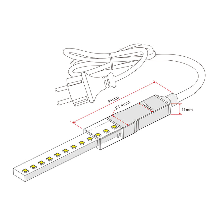HCP-3865-PC - Power Cord to Suit 240v IP65 LED Strip