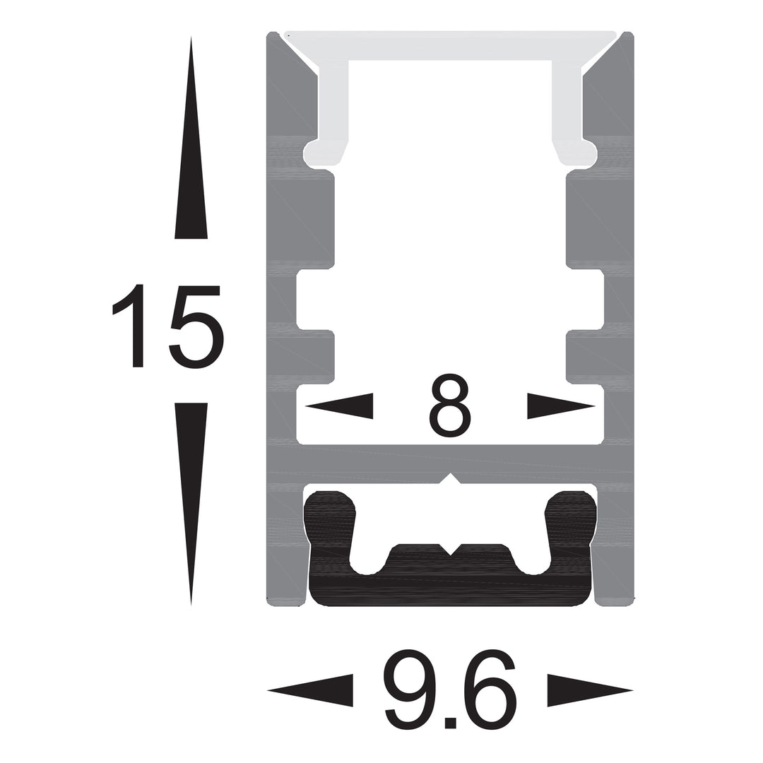 HCP-4110915 - Silver Shallow Square Aluminium Profile