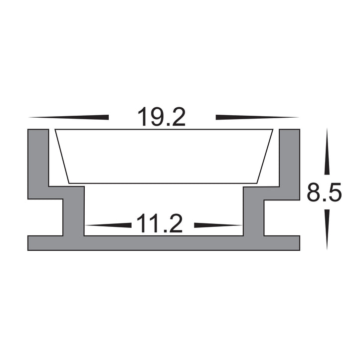 HCP-4111908 - Silver Shallow Square Foot Trafficable Aluminium Profile