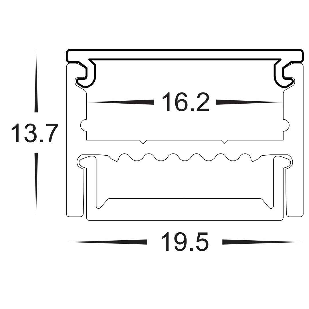 HCP-4111922 - Silver Shallow Square Aluminium Profile