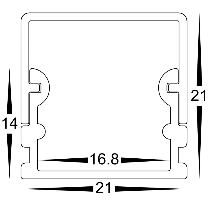 HCP-4112114 - Silver Square Aluminium Profile