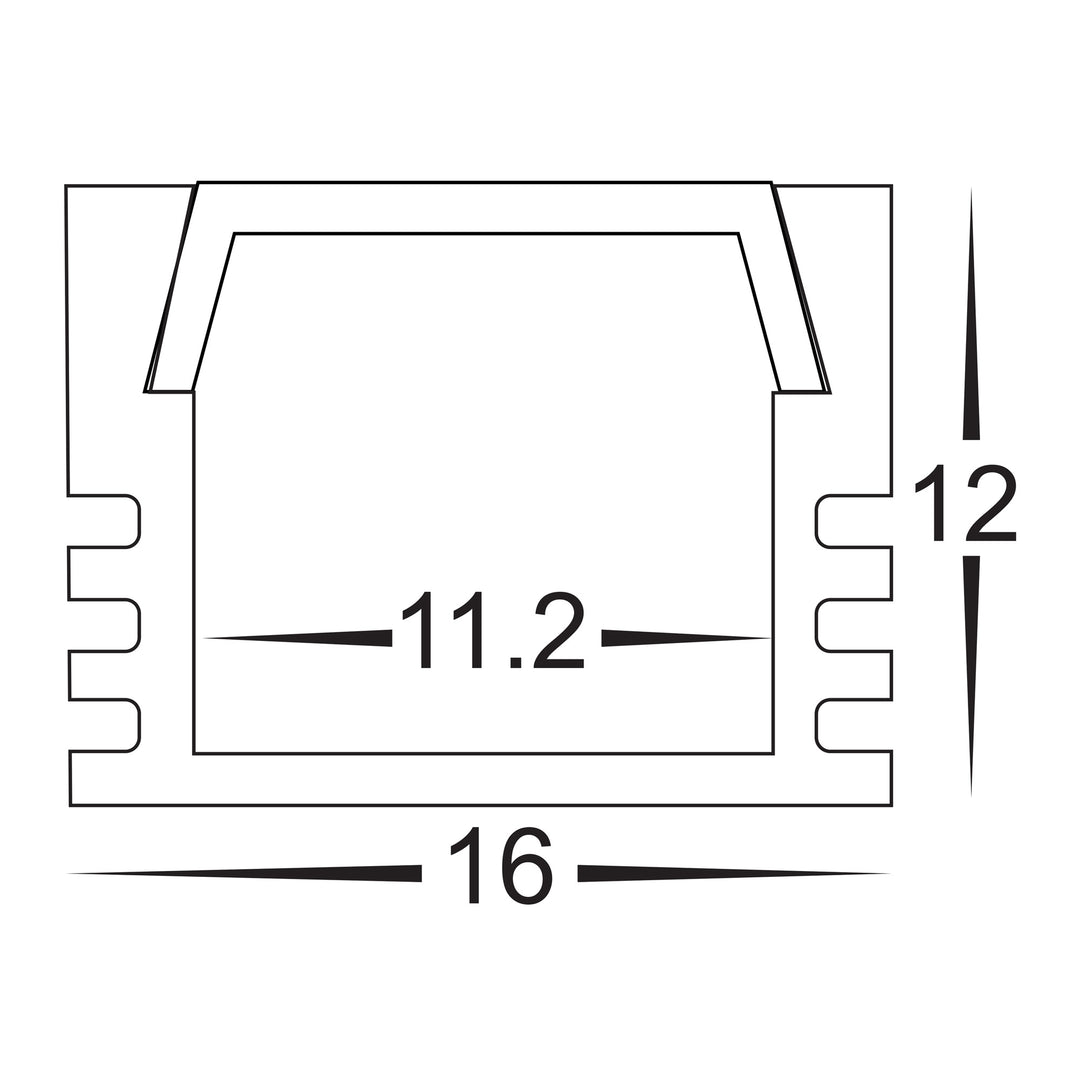 HCP-4131612 - White Shallow Square Aluminium Profile