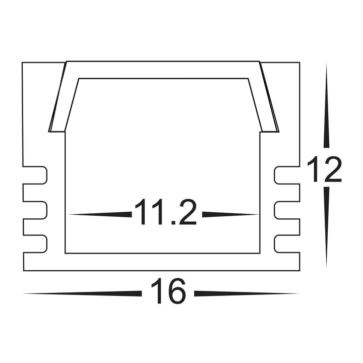 HCP-4131612 - White Shallow Square Aluminium Profile