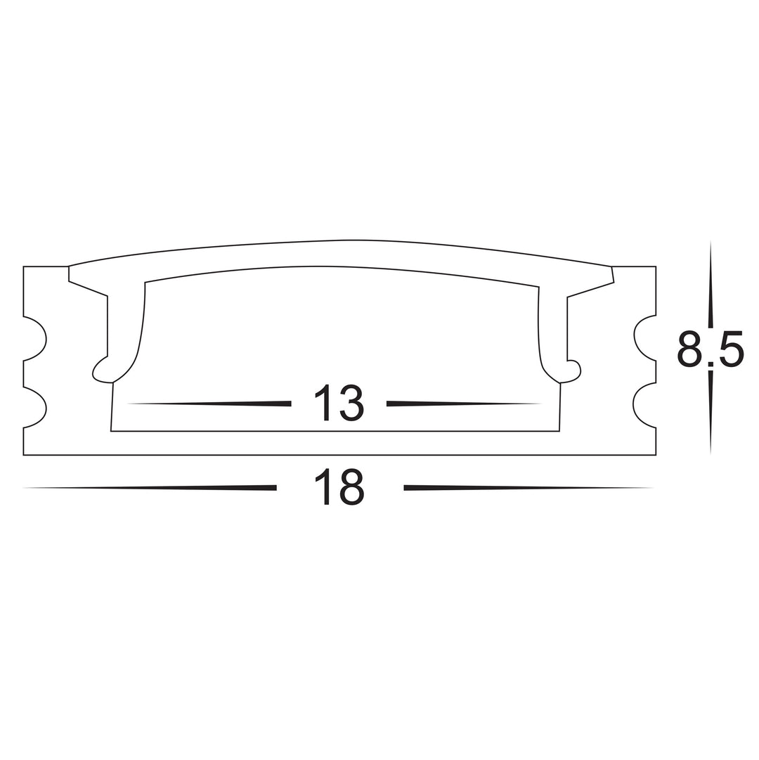 HCP-4131707 - White Shallow Square Aluminium Profile