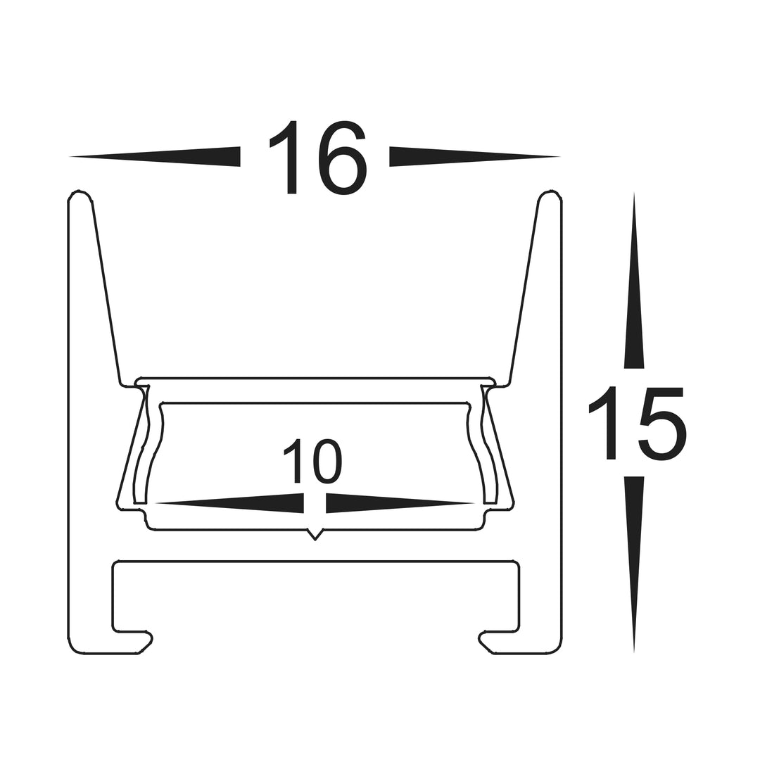 HCP-4121615 - Black Shallow Square Aluminium Profile