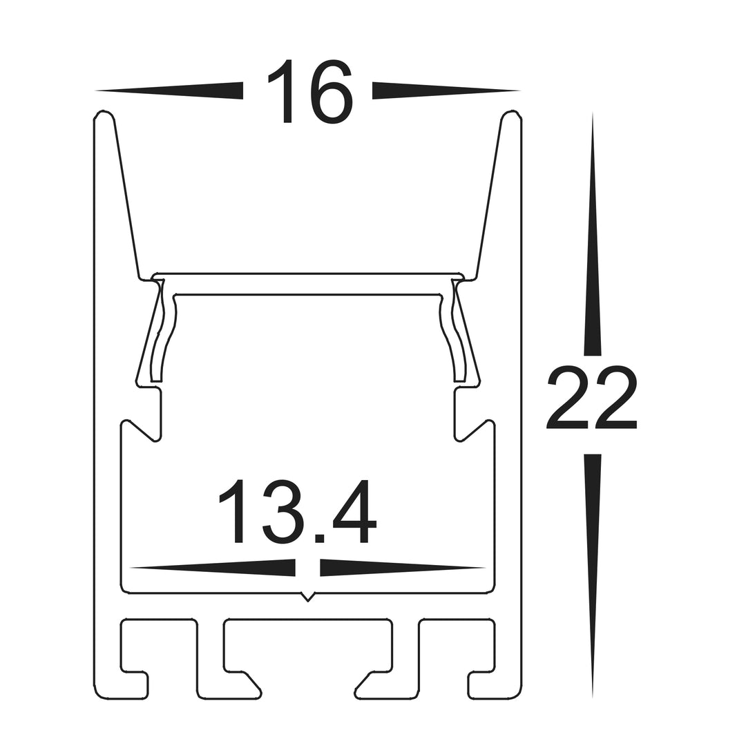 HCP-4111622 - Silver Shallow Square Aluminium Profile