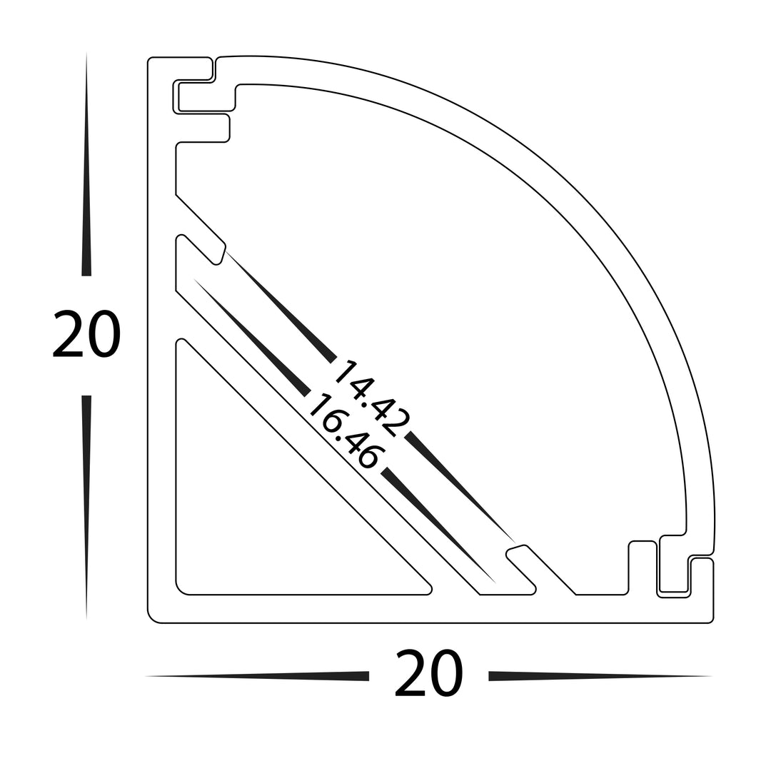 HCP-4212020 - Silver Corner Aluminium Profile