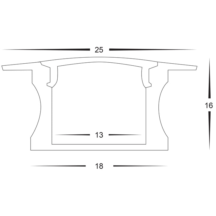 HCP-4312515 - Silver Deep Recessed Square Aluminium Profile