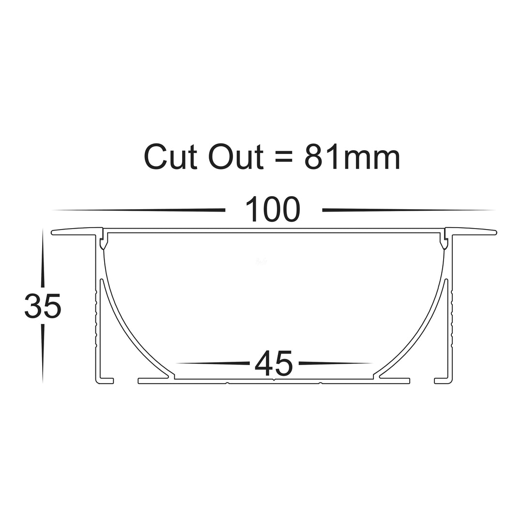 HCP-4319835 - Silver Deep Recessed Square Aluminium Profile