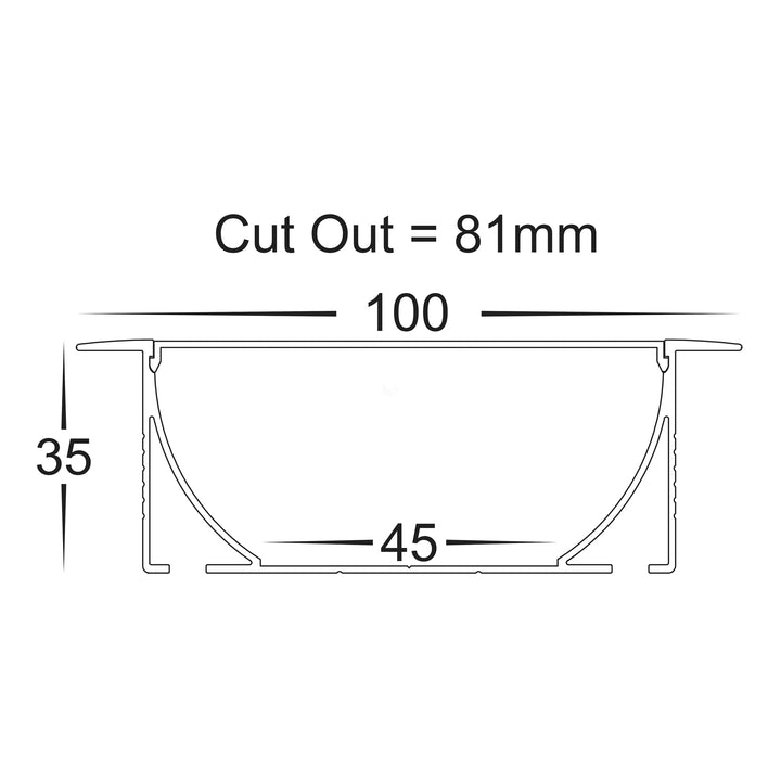 HCP-4319835 - Silver Deep Recessed Square Aluminium Profile