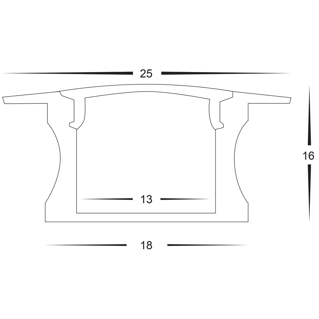 HCP-4332515 - White Deep Recessed Square Aluminium Profile