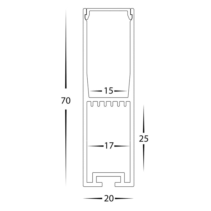 HCP-4412070 - Silver Suspended Aluminium Profile