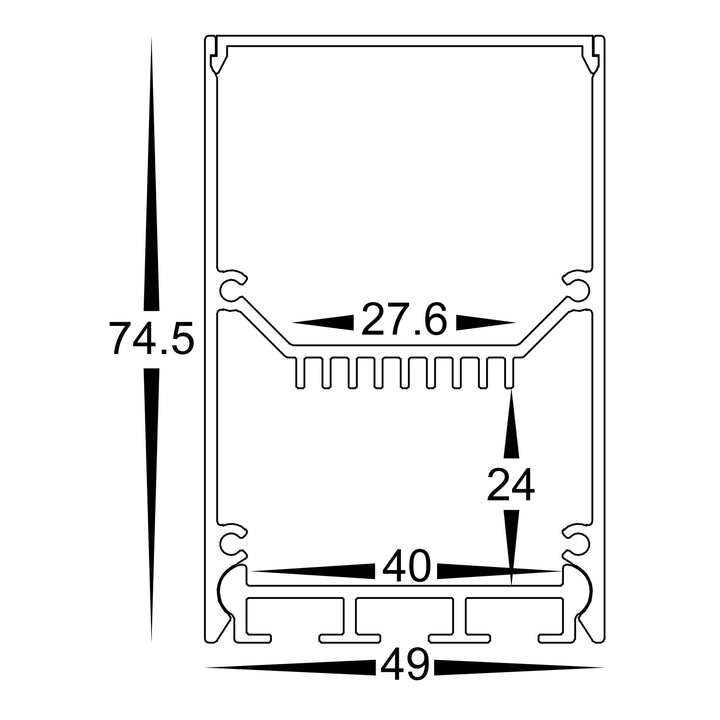 HCP-4414975 - Silver Square Suspended Aluminium Profile