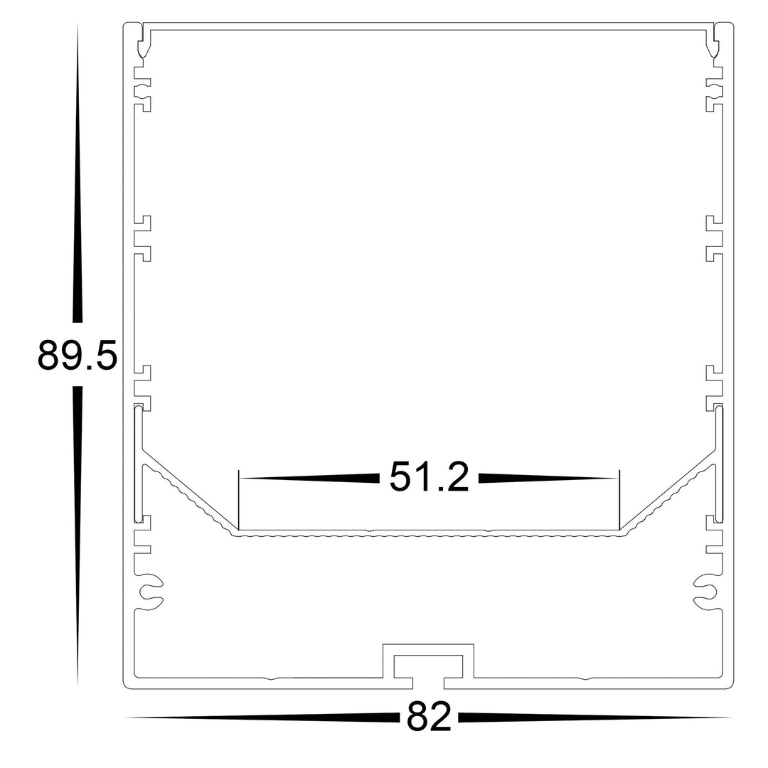 HCP-4418090 - Silver Large Square Suspended Aluminium Profile