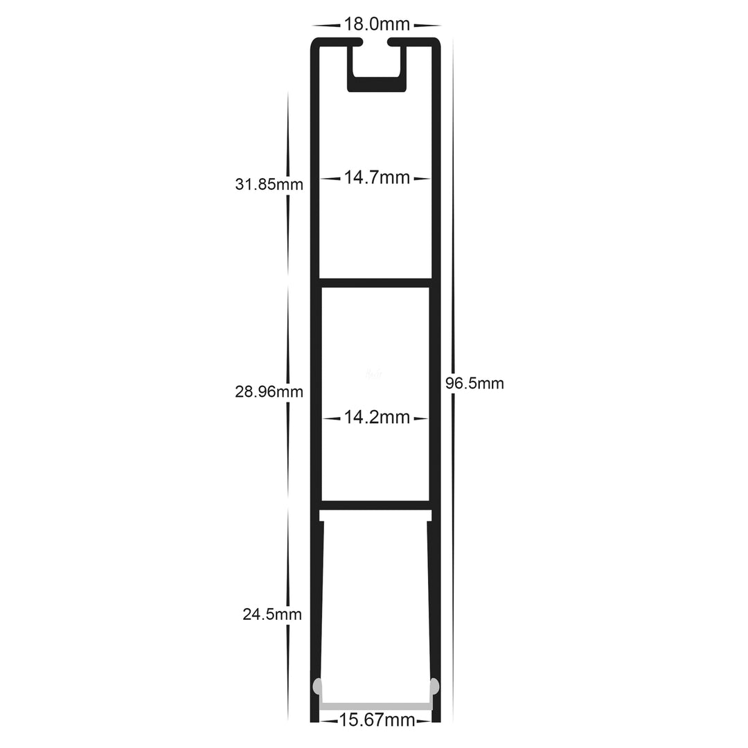 HCP-4421896 - Black Suspended Aluminium Profile