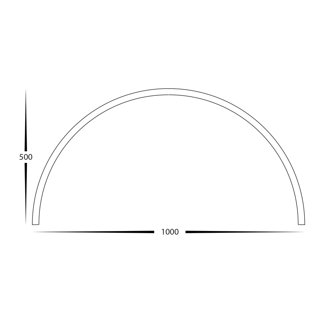 HCP-4423235-1-1/2 - Black Deep Curved Aluminium Profile