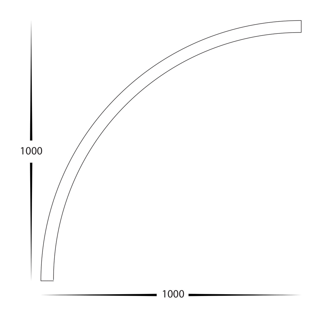 HCP-4423235-2-1/4 - Black Deep Curved Aluminium Profile