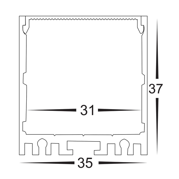 HCP-4423537 - Black Square Suspended Aluminium Profile