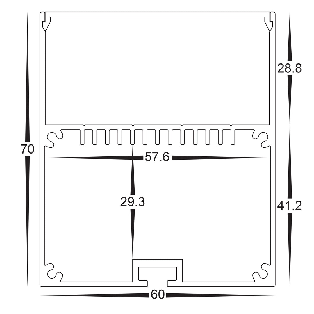 HCP-4426070 - Black Square Suspended Aluminium Profile