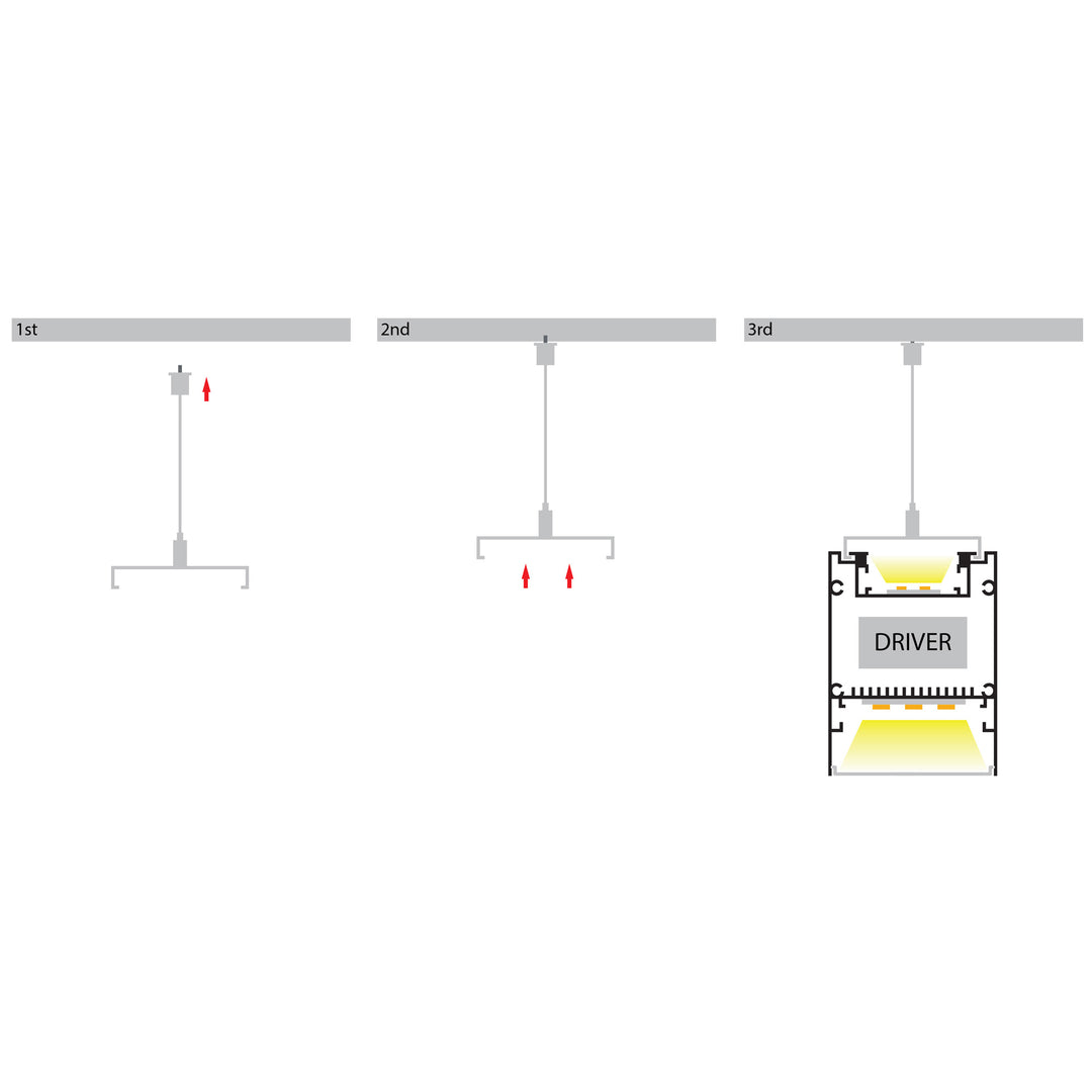 HCP-4426080 - Black Square Up &amp; Down Suspended Aluminium Profile