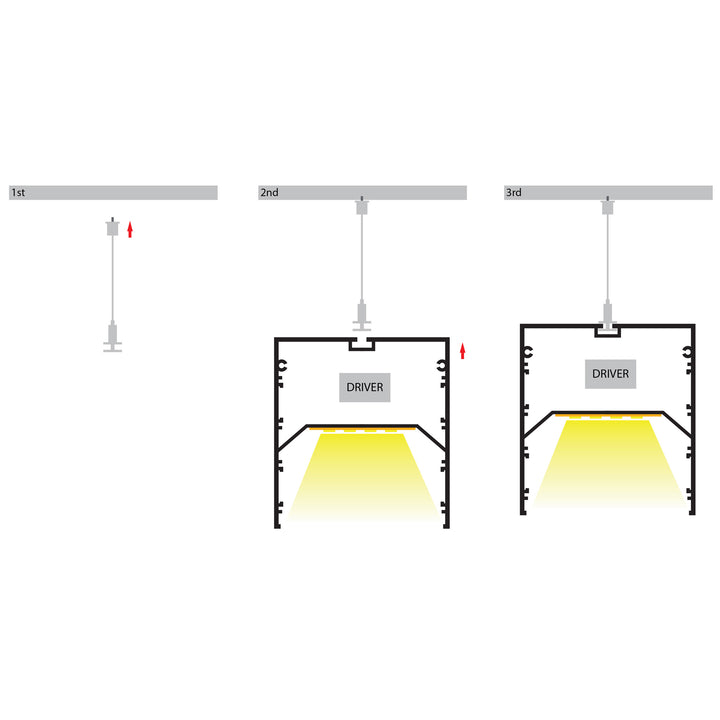 HCP-4428090 - Black Large Square Suspended Aluminium Profile