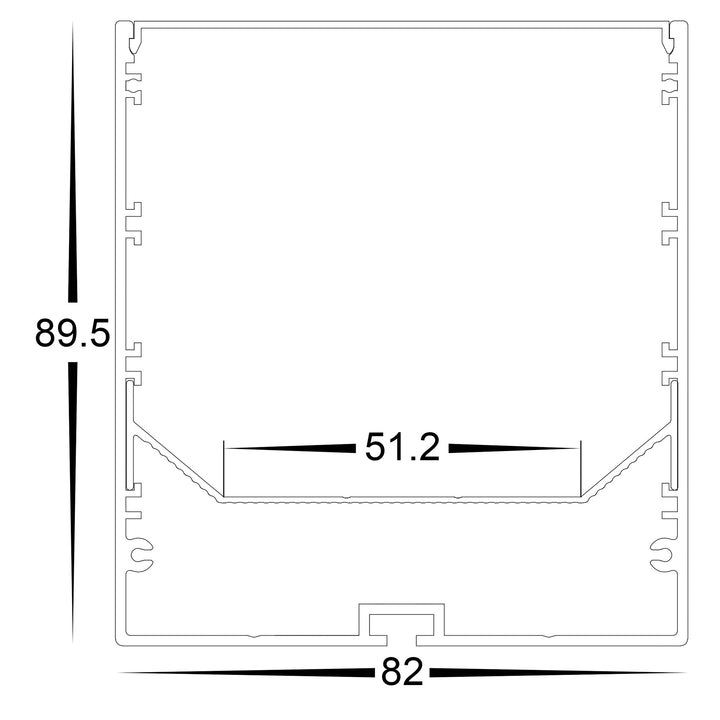 HCP-4428090 - Black Large Square Suspended Aluminium Profile