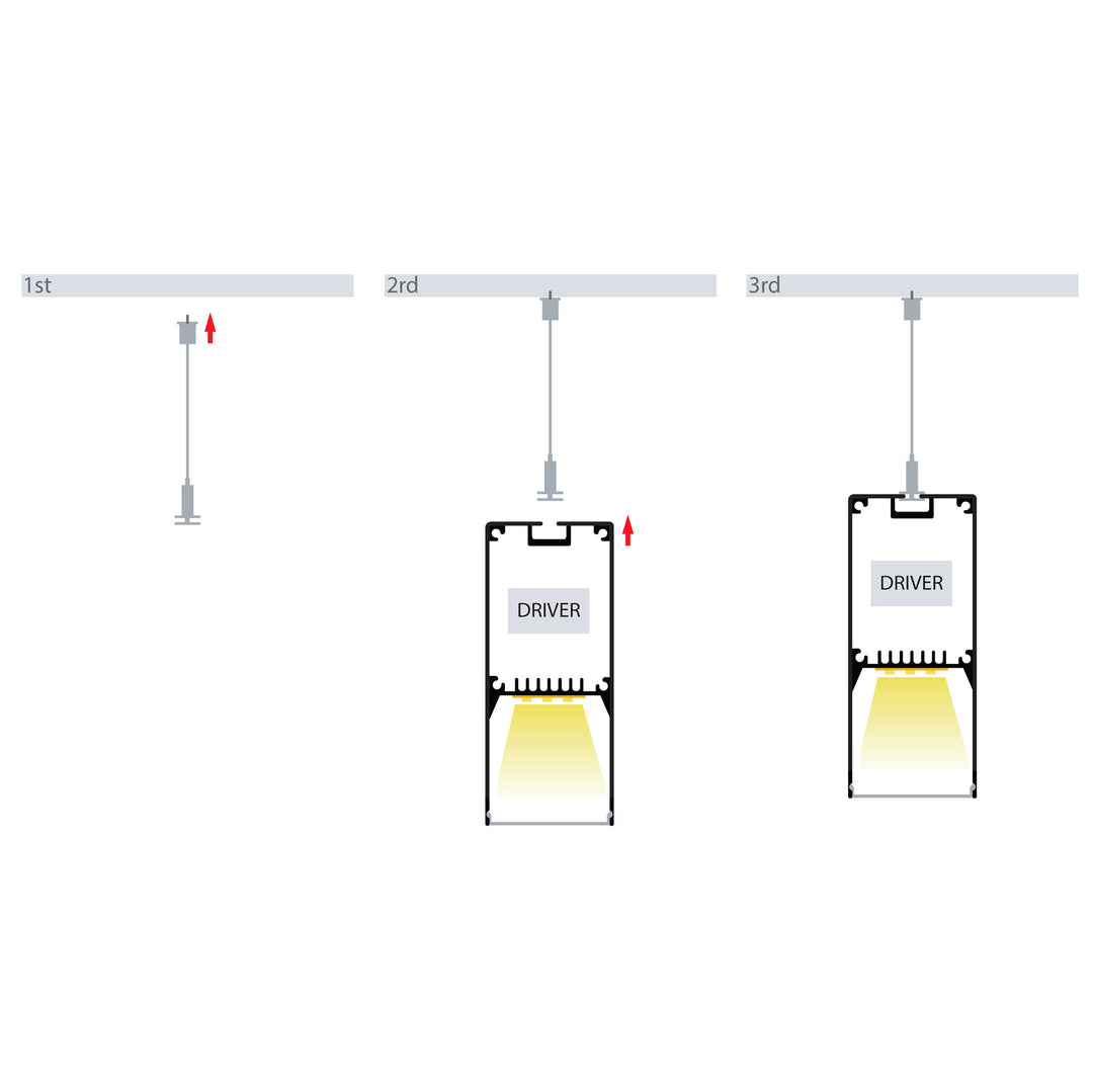 HCP-4433890 - White Square Slimline Suspended Aluminium Profile