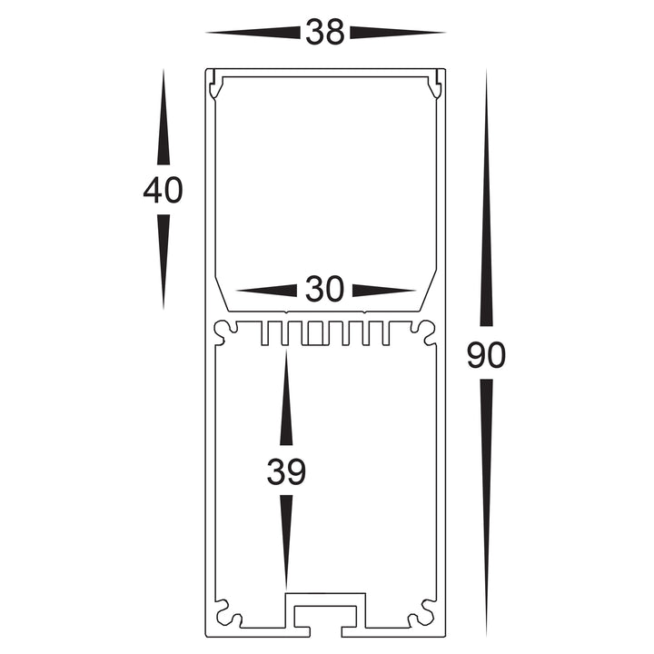 HCP-4433890 - White Square Slimline Suspended Aluminium Profile