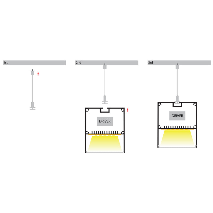 HCP-4436070 - White Square Suspended Aluminium Profile